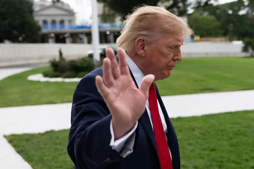Trump called out 'fake news' (Photo by Aaron Schwartz/Getty Images)
