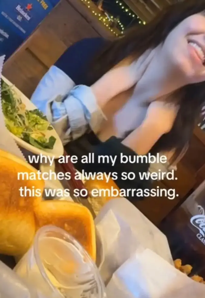 Julia was unknowingly filmed during a Bumble date. (TikTok/@babeochka)