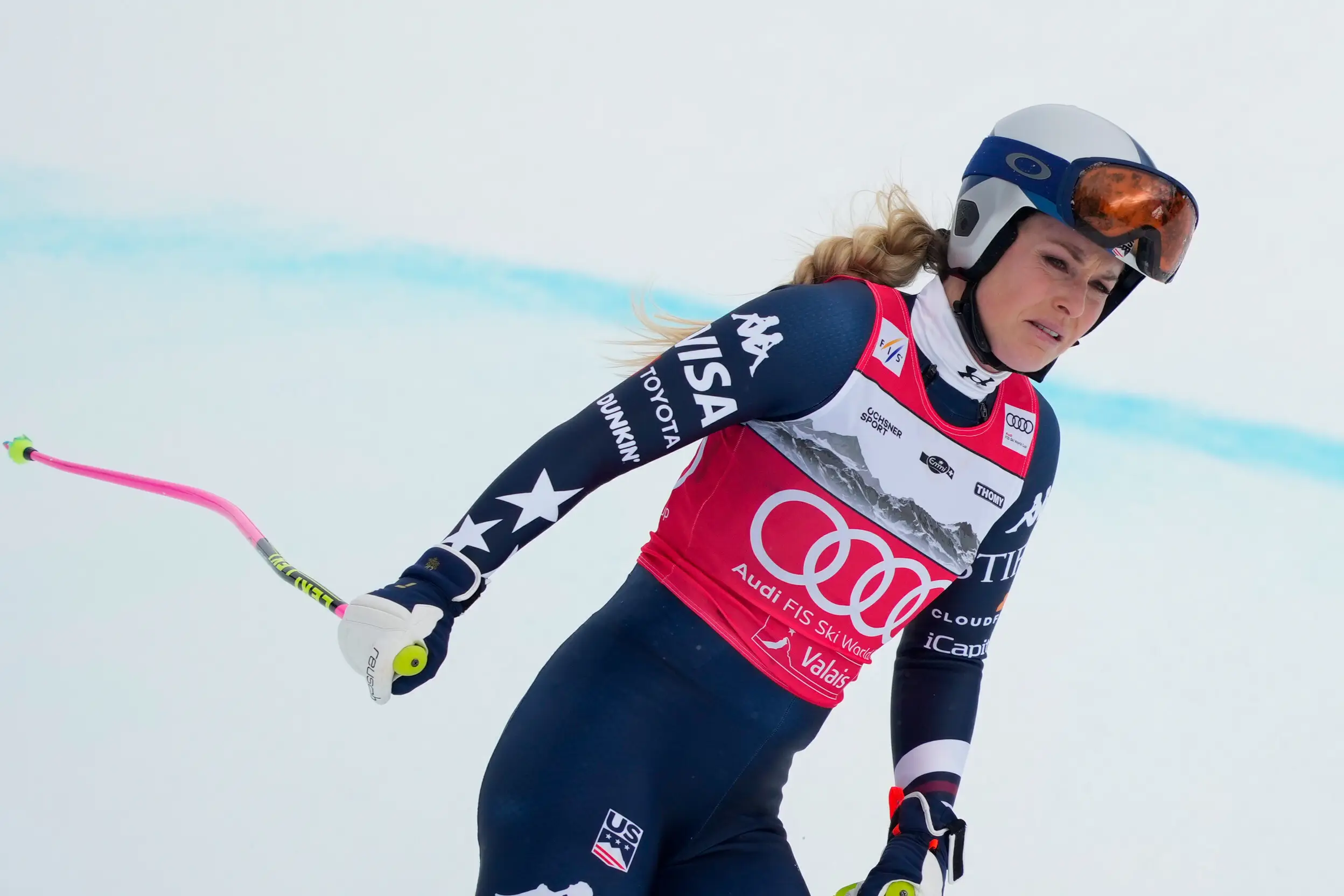 Lindsey very nearly lost her leg after suffering a horror fall at the Winter Olympics earlier this year (Millo Moravski/Agence Zoom/Getty Images)