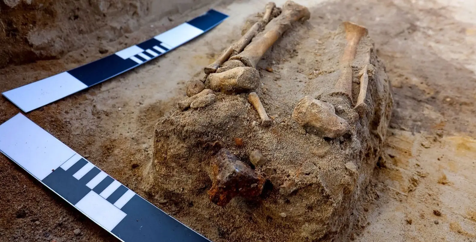 The boy's remains were padlocked.