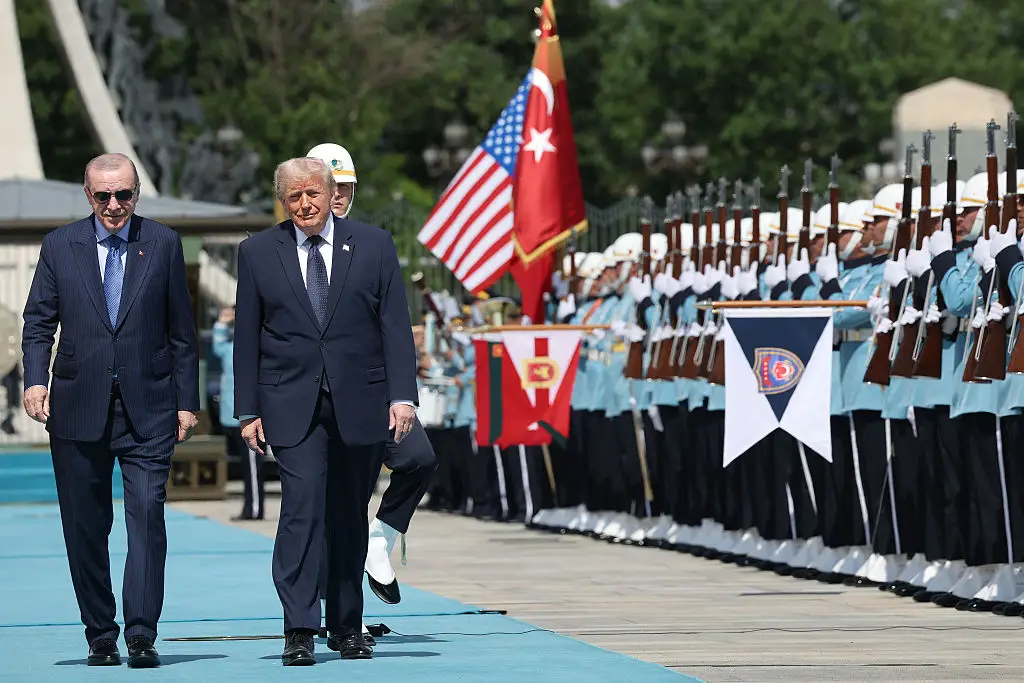 Trump arrived in Ankara this week, the first U.S president to visit Turkey for 17 years, to discuss the Iran War, Nato and the Russia-Ukraine war. (Photo by Win McNamee/Getty Images)