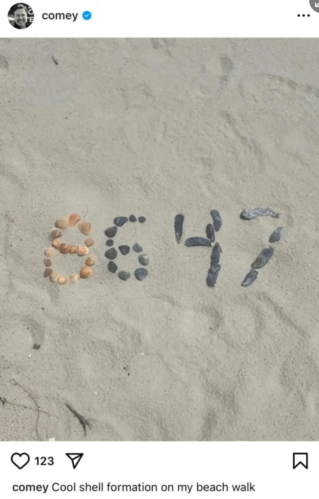 Comey said he did not realize the full meaning of his post (Instagram/@comey)