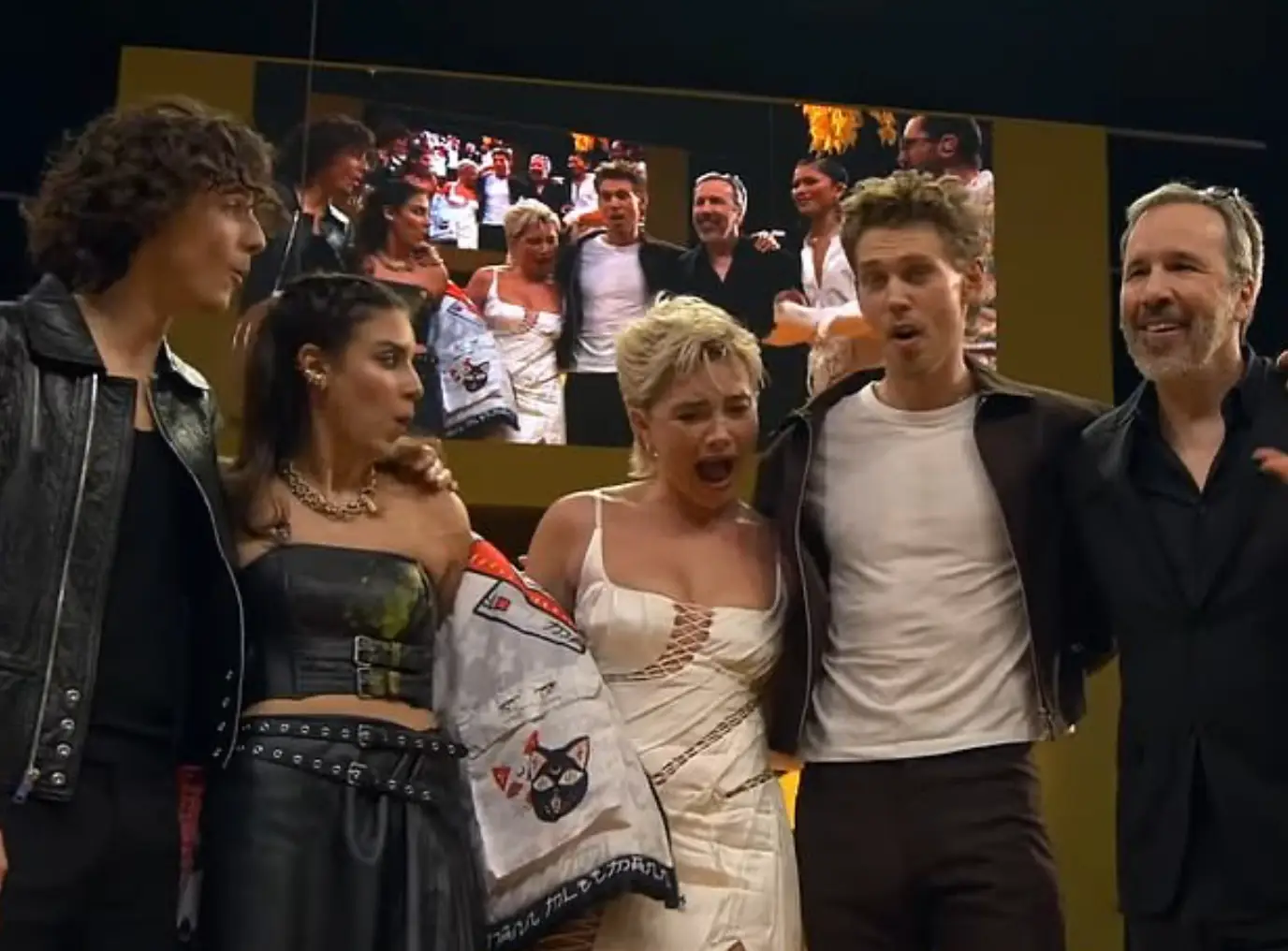 Florence Pugh was hit in the face by a flying object.