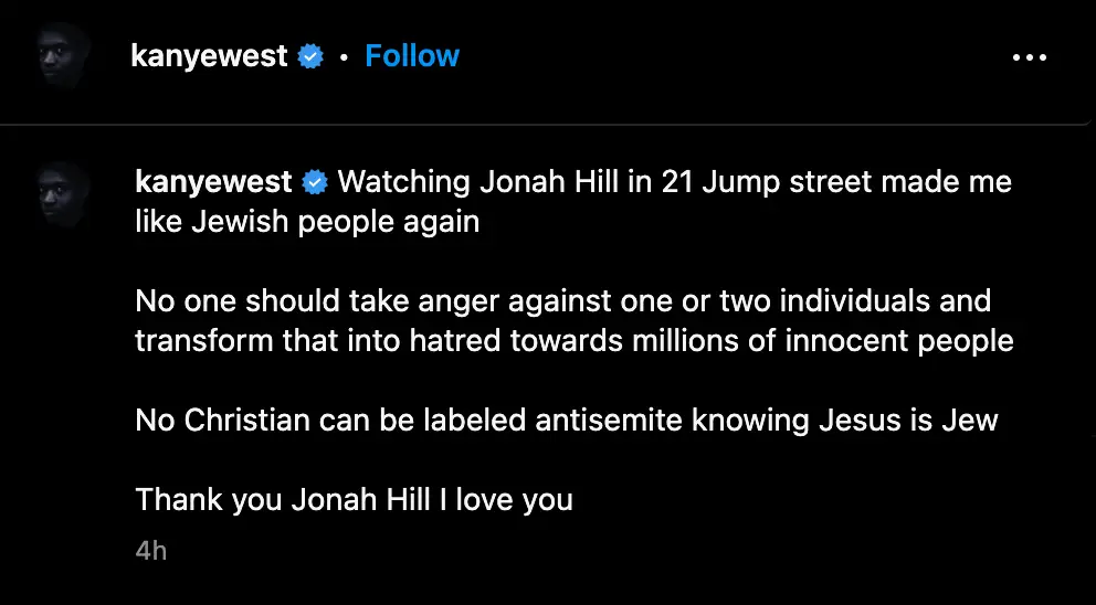 Here's West's latest Instagram post.