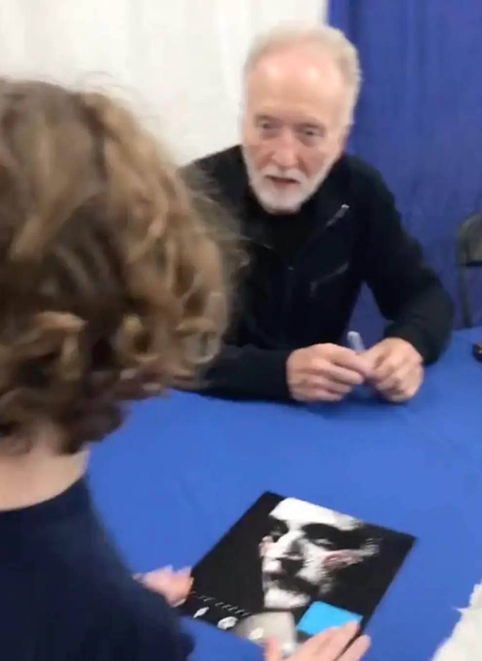The young fan was over the moon at meeting his hero.