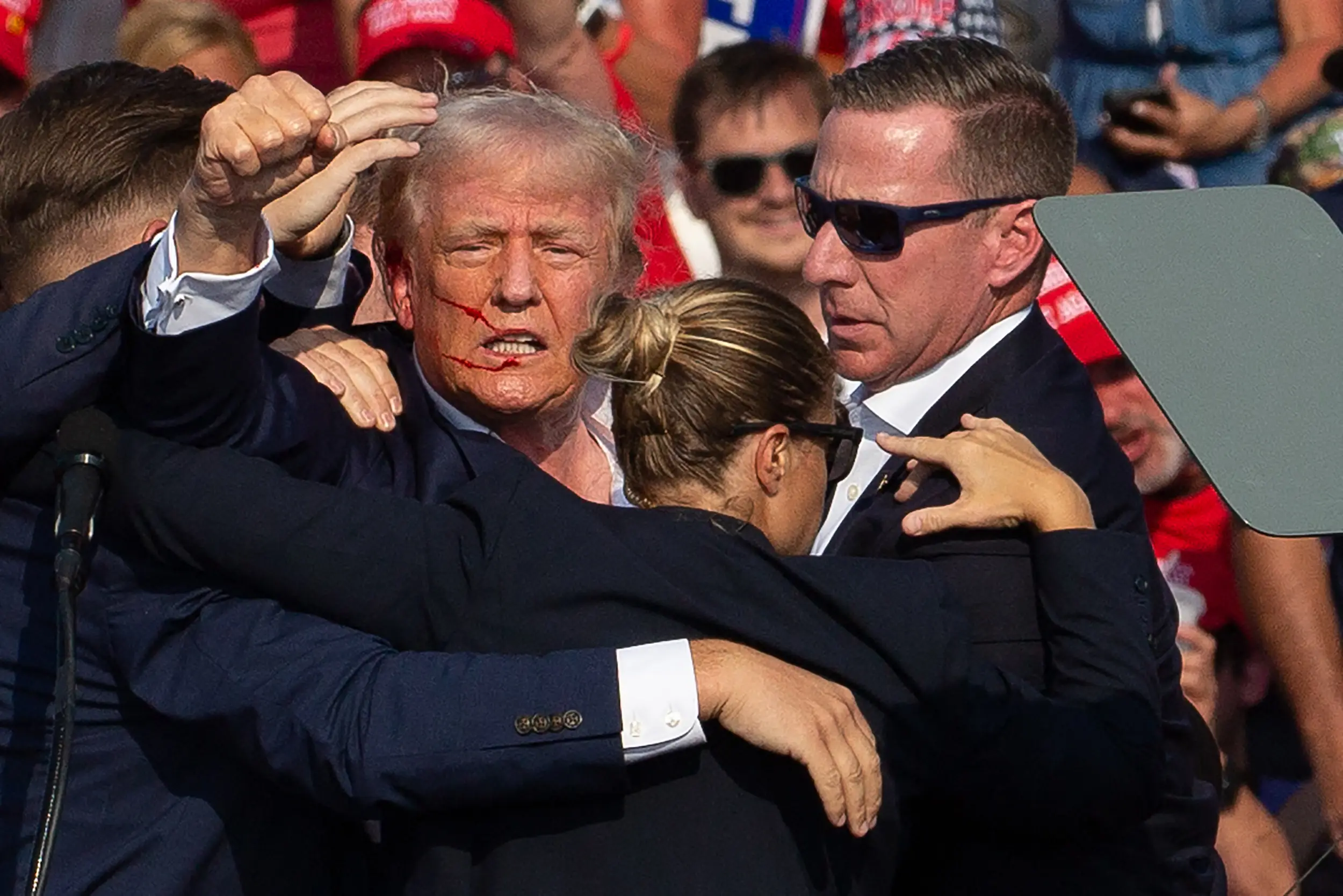 Donald Trump was nearly assassinated last year (REBECCA DROKE/AFP via Getty Images)