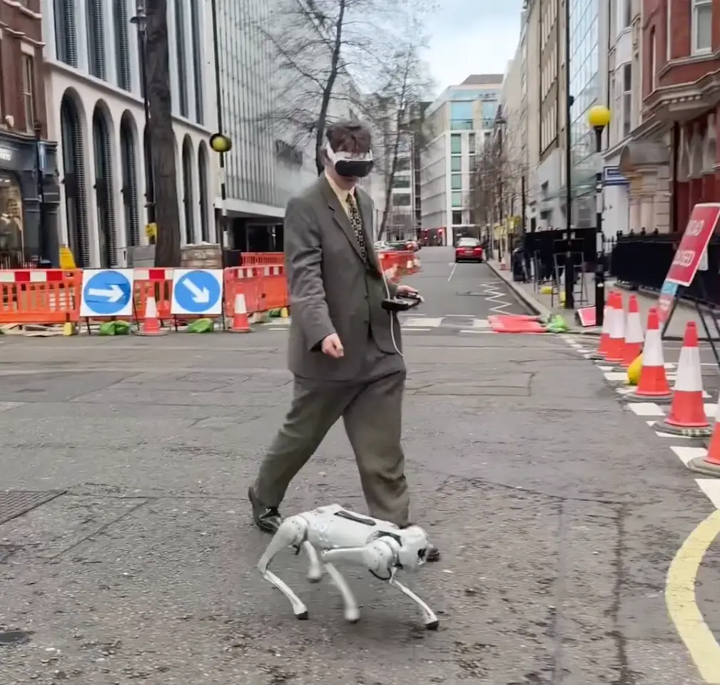 He also had a robot 'dog'.