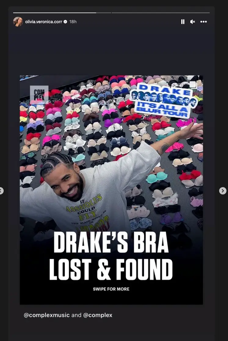 Correia shared the post on her Instagram story.