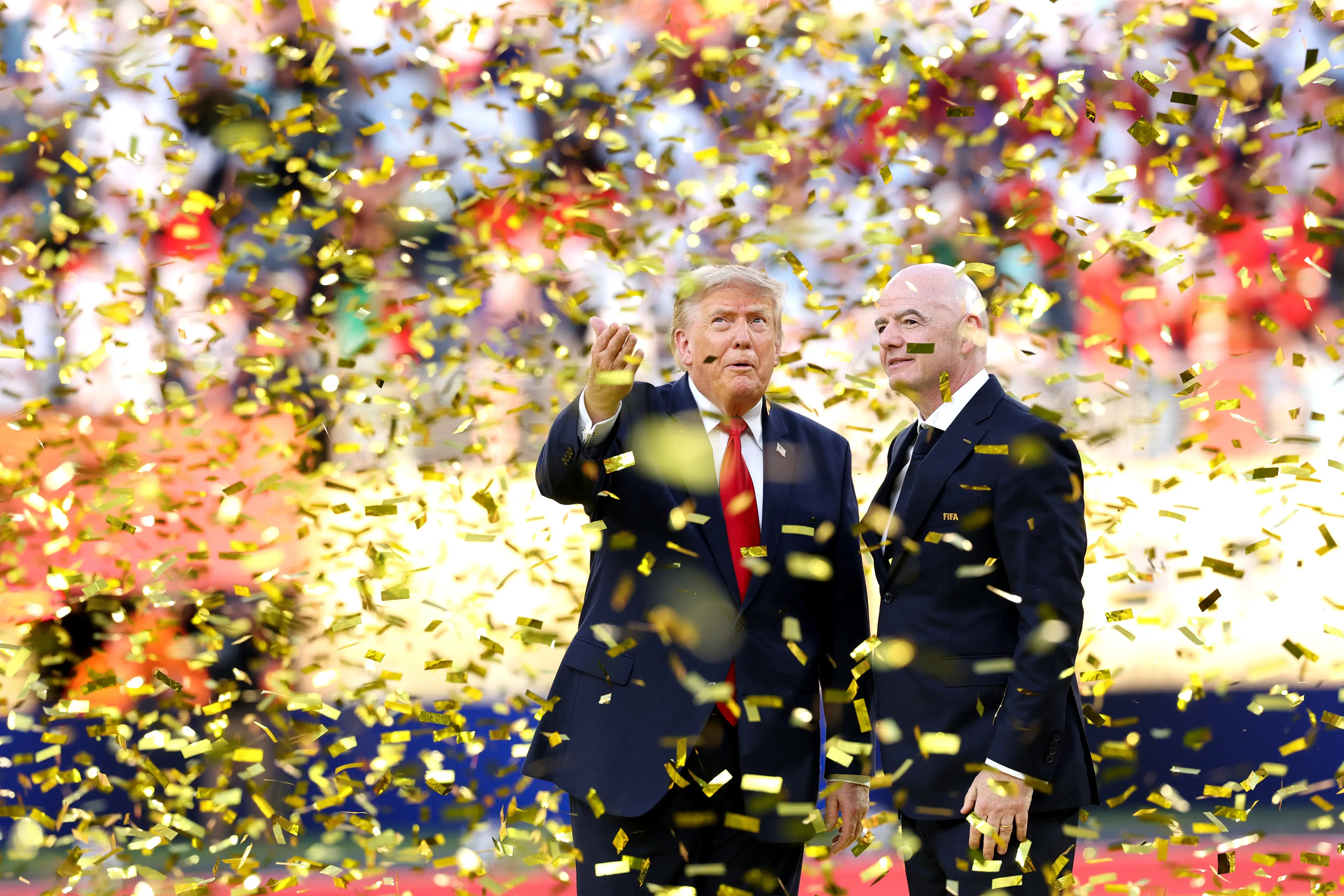 He joined FIFA President Gianni Infantino for the celebrations (Carl Recine/Getty Images)