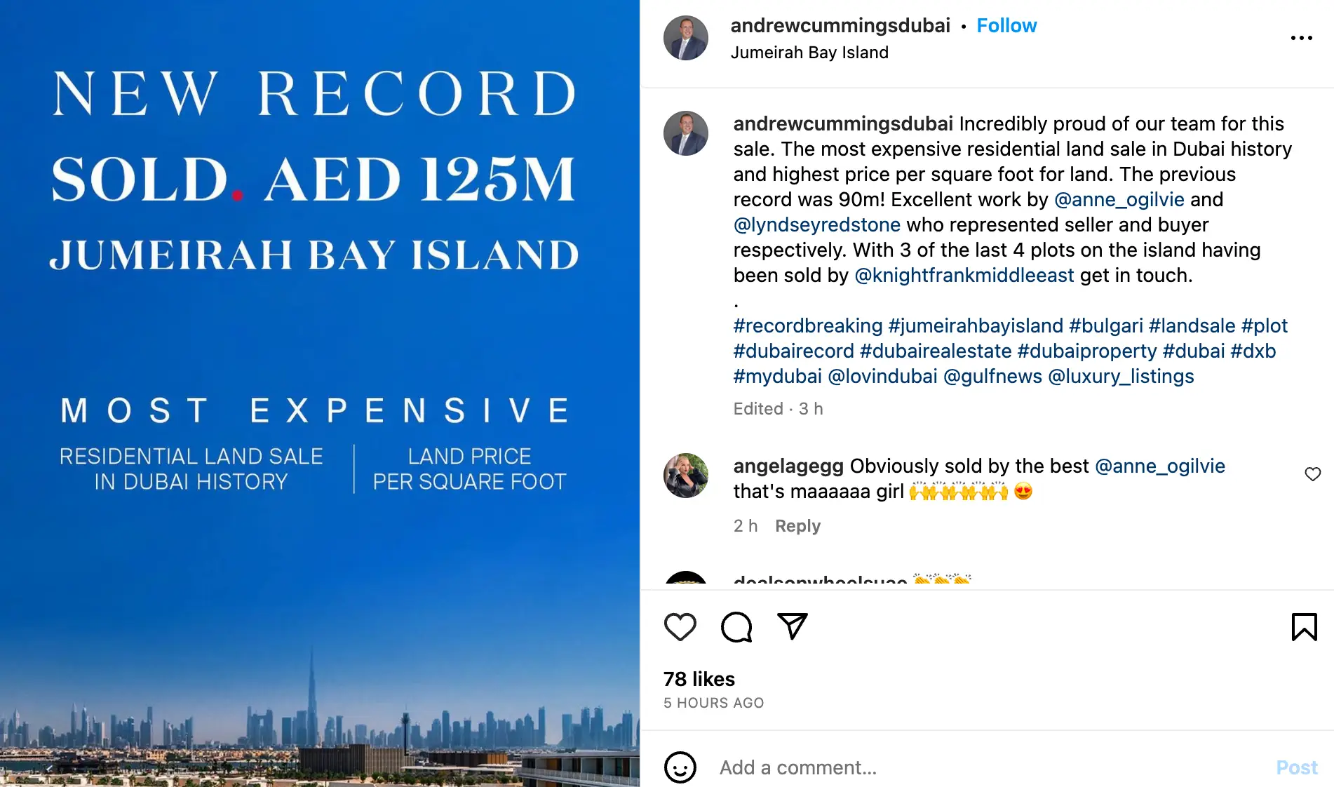 The deal was a record-breaking sale.