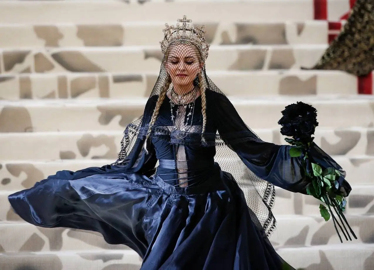 Madonna at The Met Gala, Heavenly Bodies: Fashion and the Catholic Imagination.