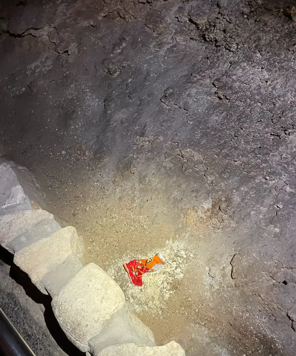 The chips apparently made the 'perfect environment' for fungi and microbial life to thrive (Carlsbad Caverns National Park/Facebook)