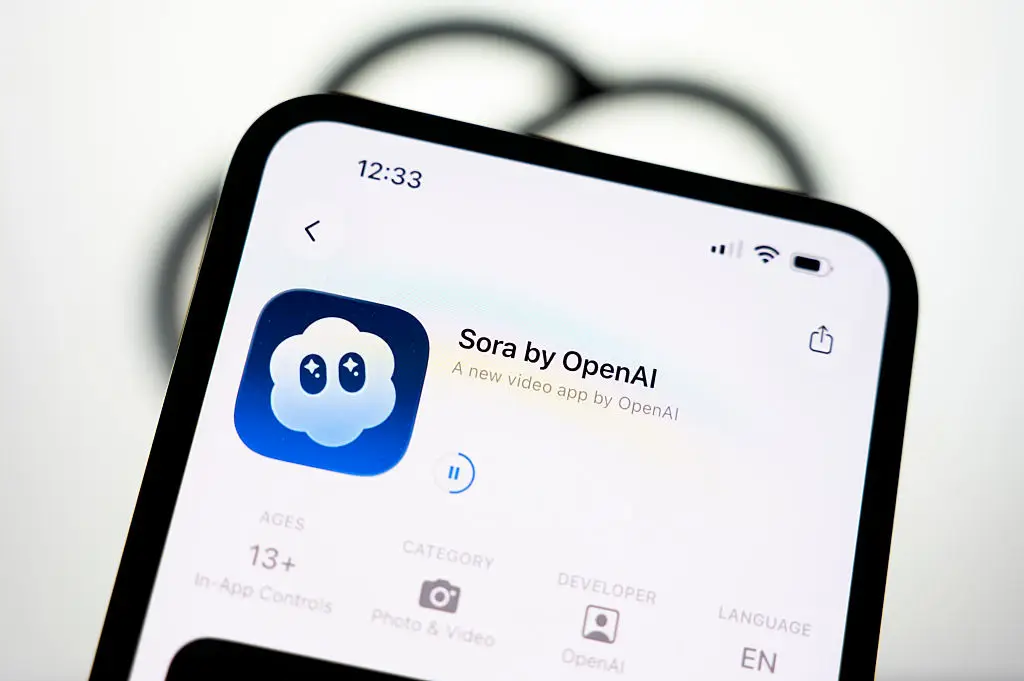 OpenAI's Sora 2 serves as both a video-generation and social media app (Samuel Boivin/NurPhoto via Getty Images)