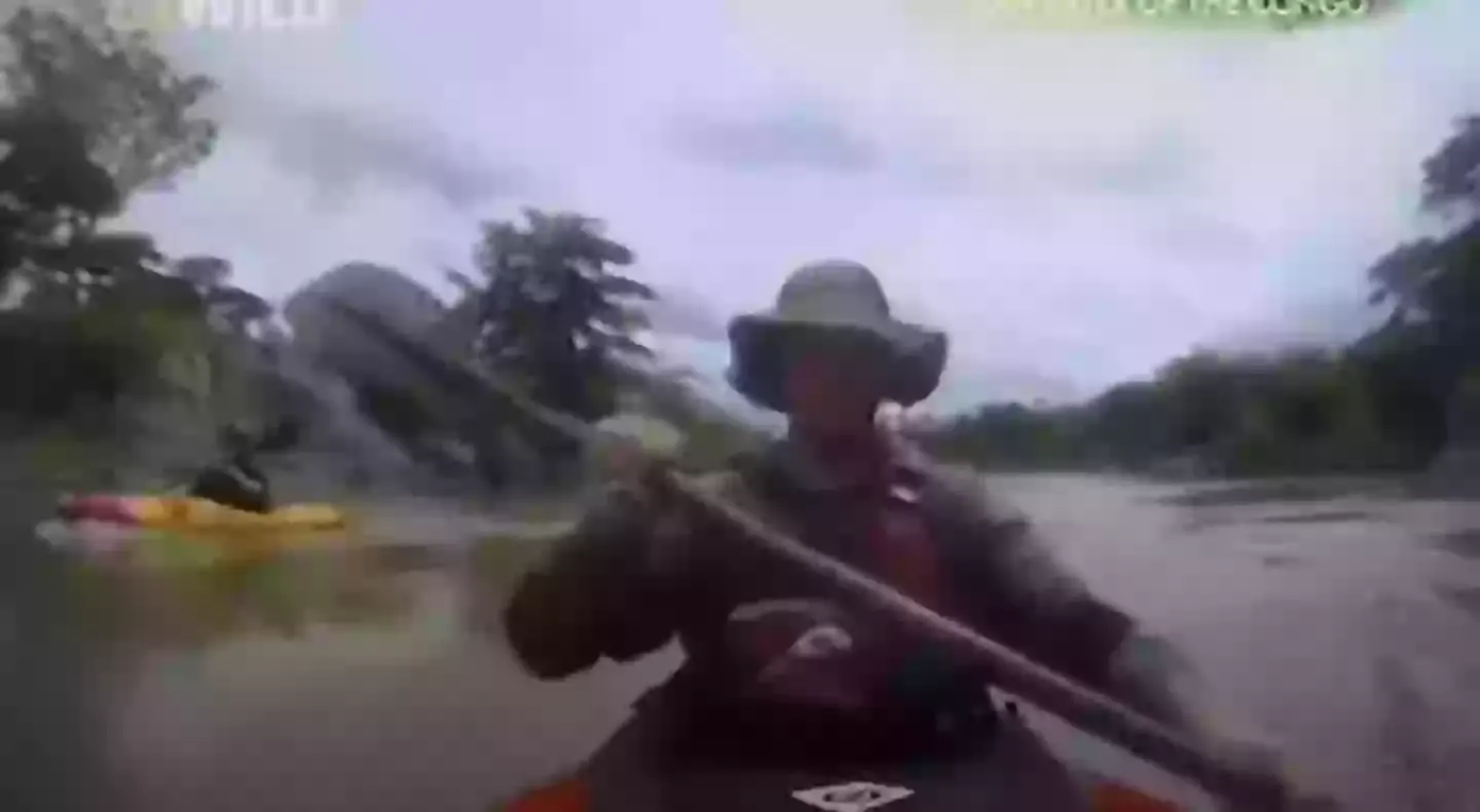 The friends caught the horrific moment he was taken out by an enormous crocodile on camera (National Geographic)