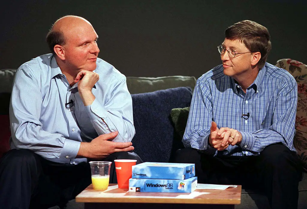 Former Microsoft CEOs Steve Ballmer and Bill Gates (Getty/Jeff Chistensen)