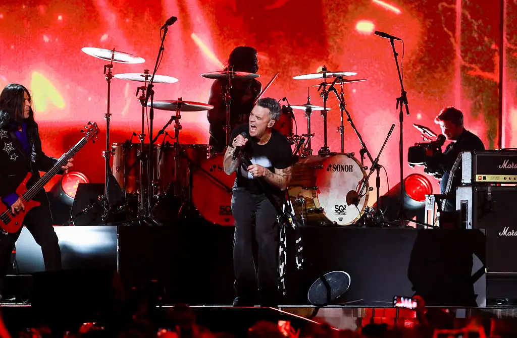 Robbie Williams performed a tribute to Ozzy Osbourne at the BRITs (Grant Buchanan/Dave Benett/Getty Images)