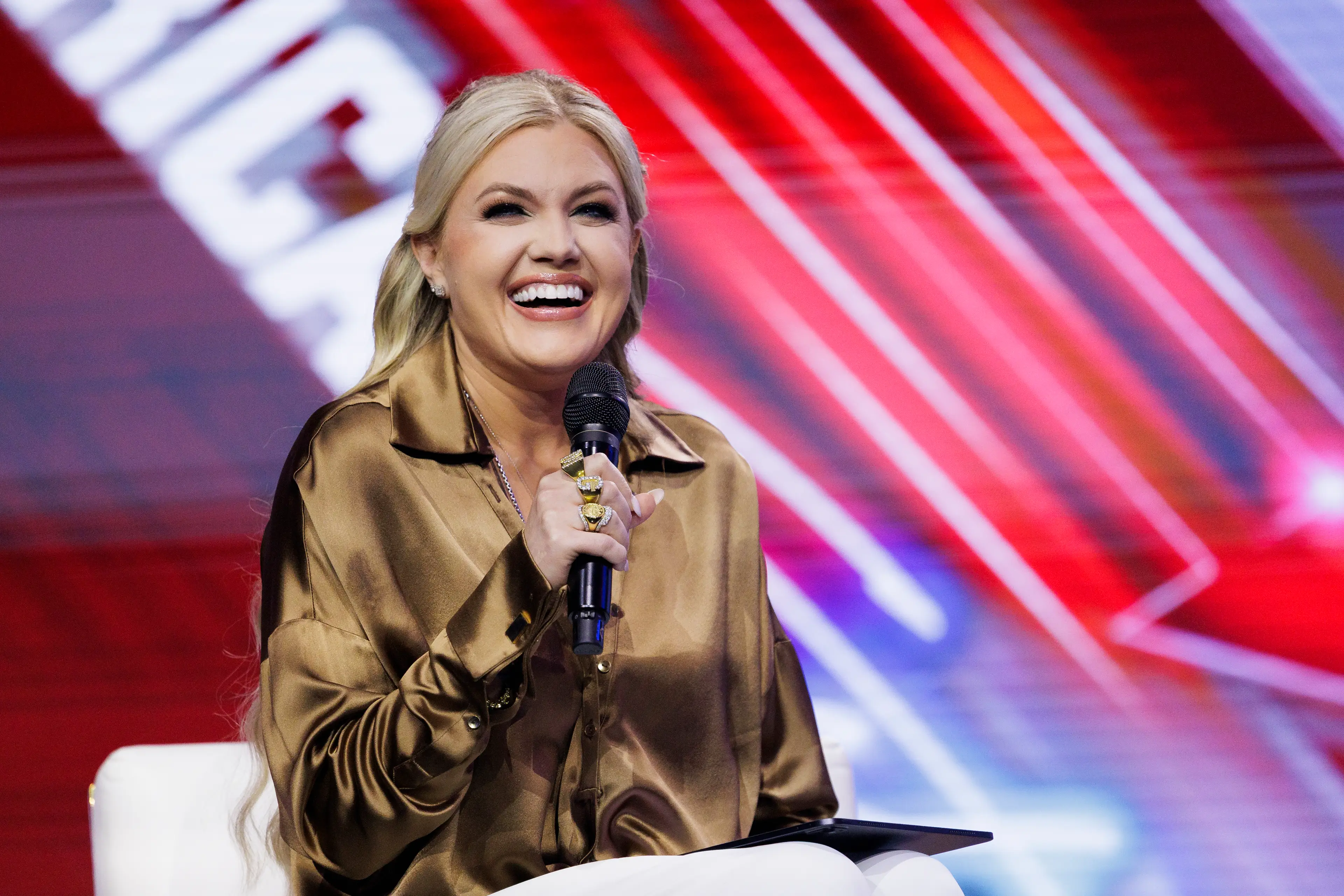 Candace Owens called Erika Kirk's tone 'off-putting' in alleged leaked audio with TPUSA staff (Caylo Seals/Getty Images)