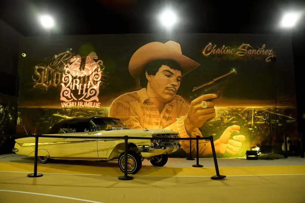 A mural has been created for Sánchez for the Rancho Humilde Studio in Paramount, California. (Unique Nicole/Getty Images)