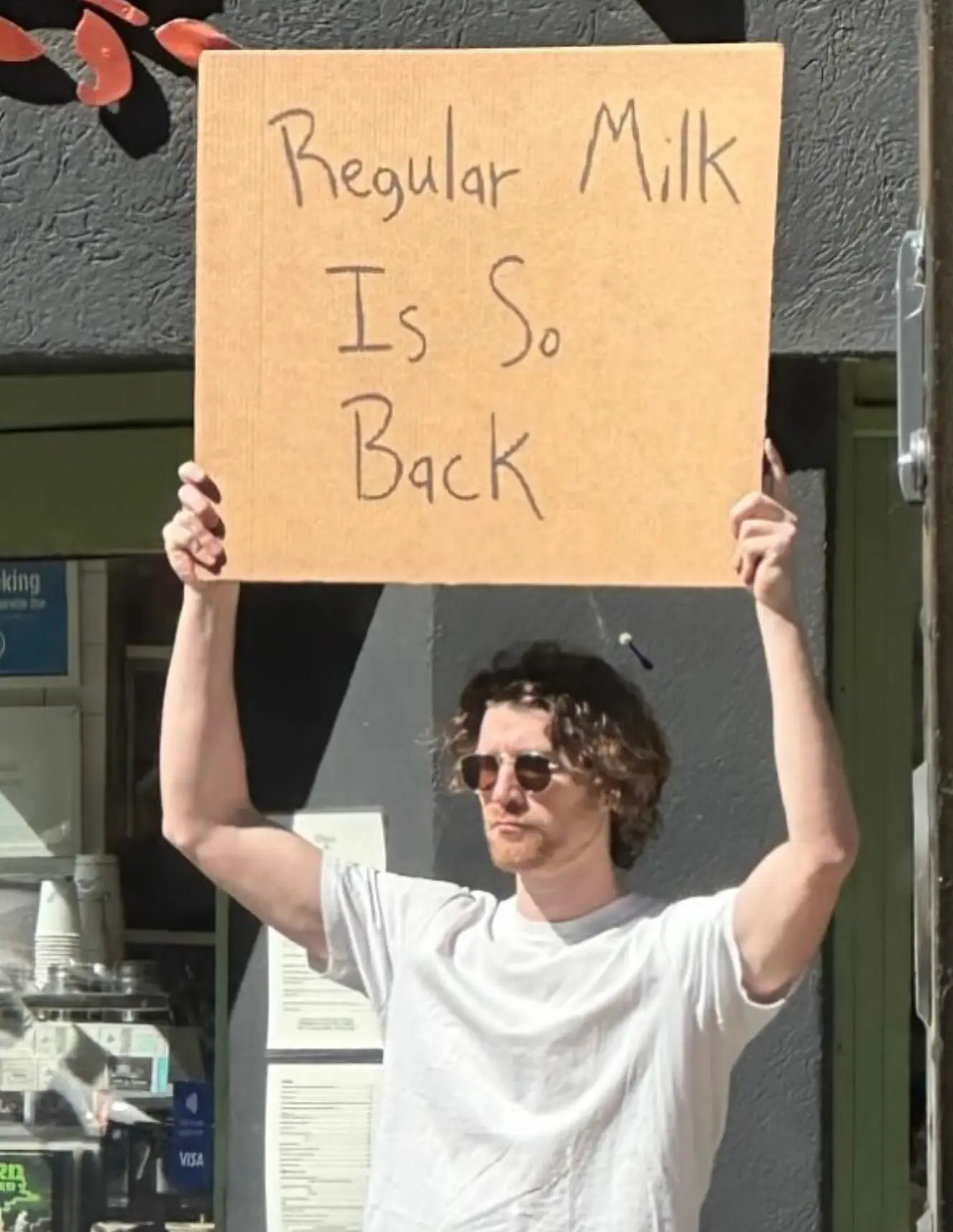 Dude With Sign, aka Seth Phillips, has made a name for himself picketing the streets of New York City (Instagram/dudewithsign)