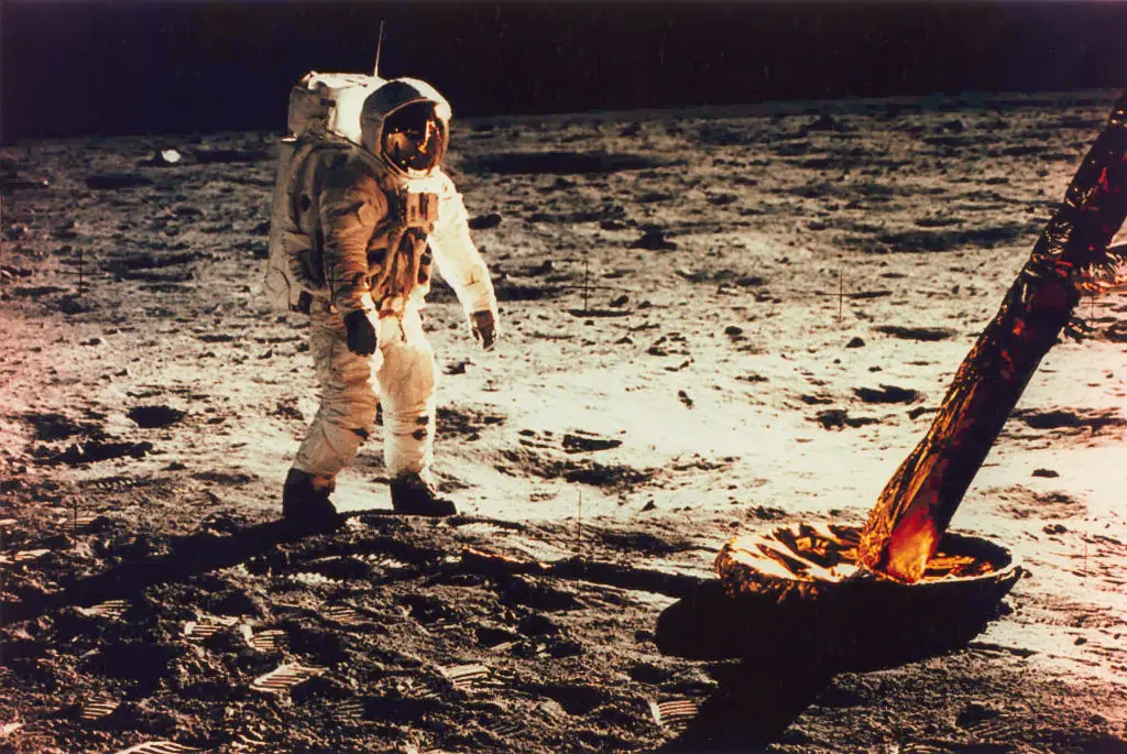 Some people think the moon landing never actually happened (Heritage Art/Heritage Images via Getty Images)