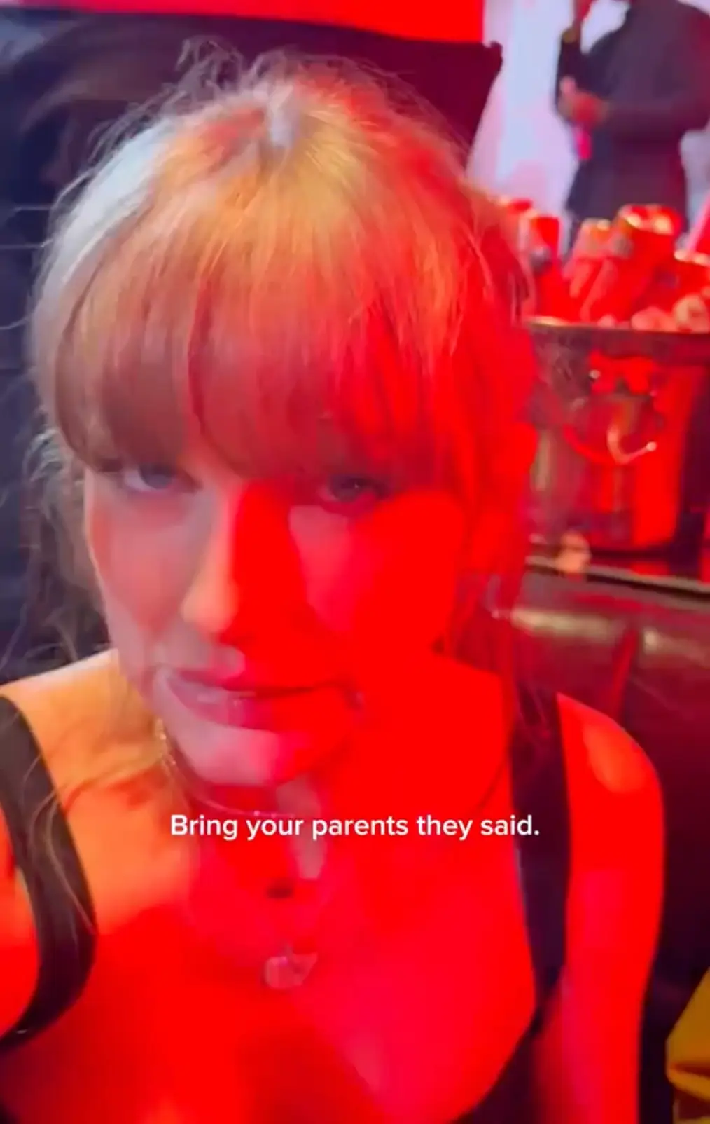 Taylor Swift at the Super Bowl afterparty.