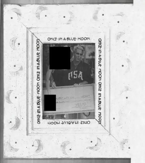 The first mention of Trump came when his signature appeared on a novelty check (Department of Justice)