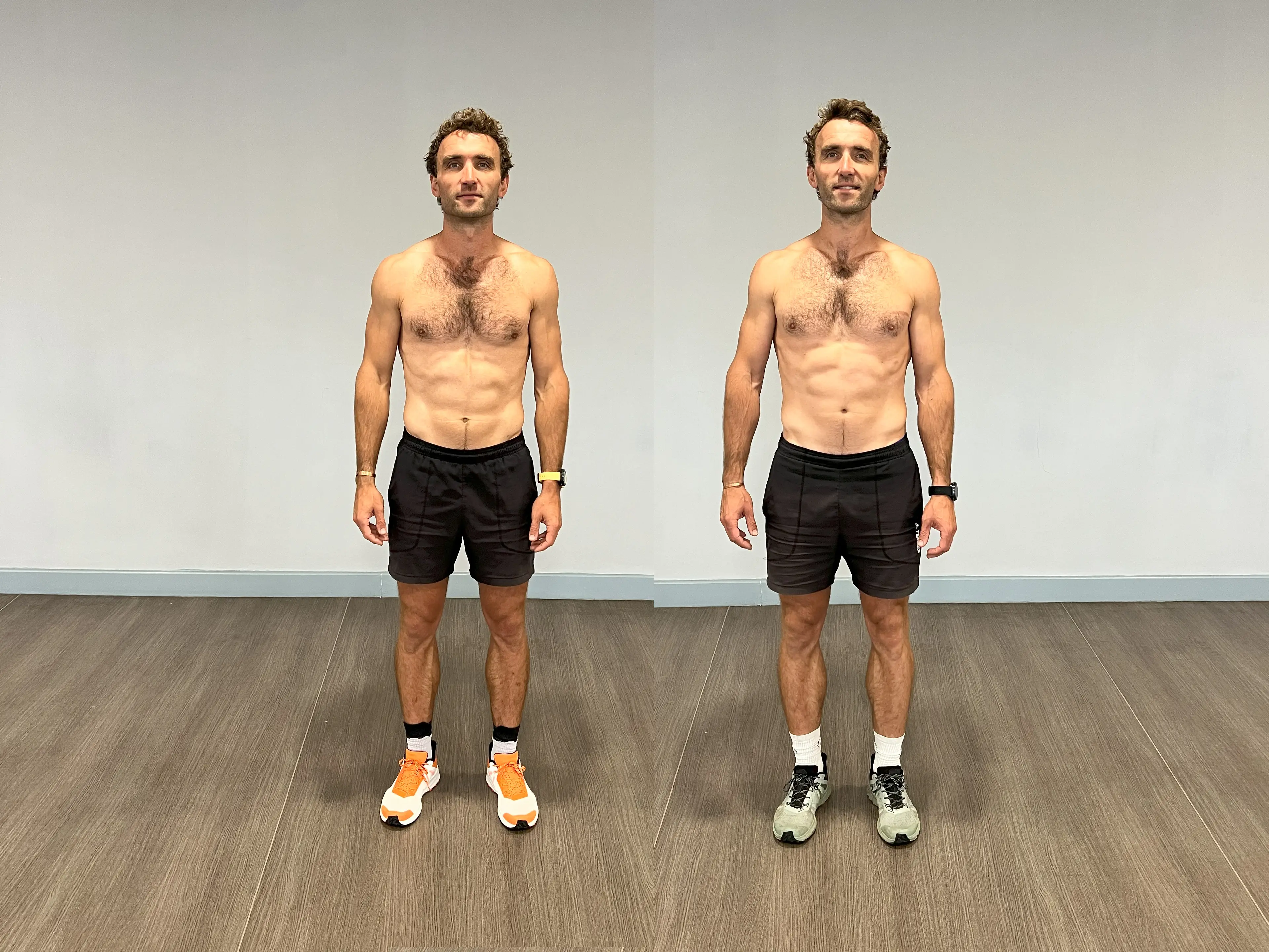 Hugo (left) and Ross (right) pictured after their recent 12 week challenge (Jonny Williams/Turner Twins)