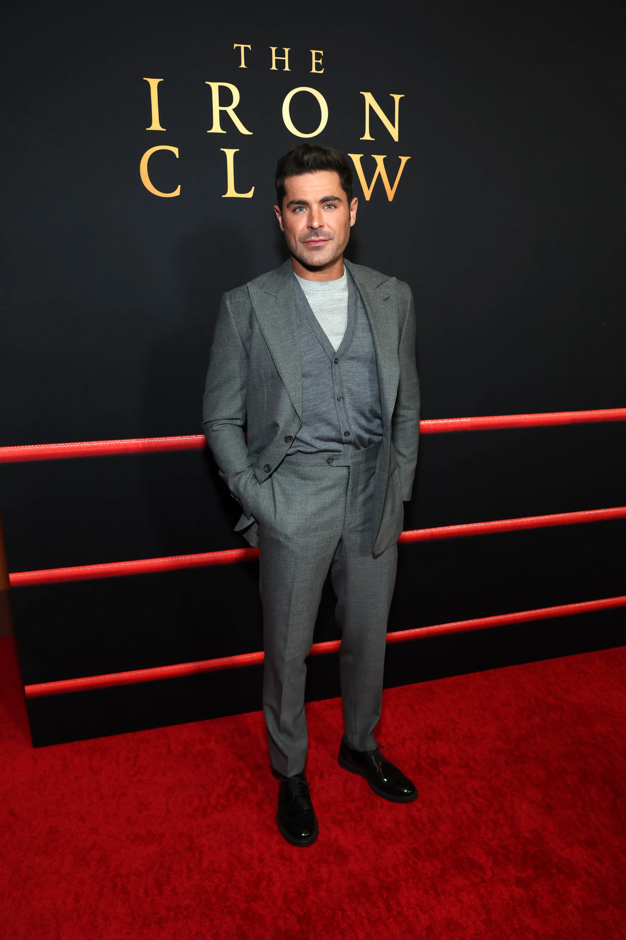 Efron at the Los Angeles premier of The Iron Claw.