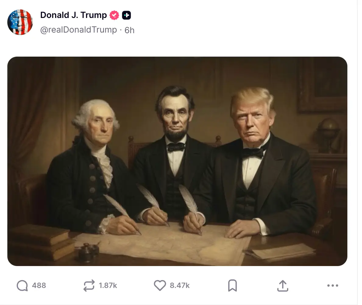 Trump posted a number of images on his platform (Donald Trump/Truth Social)