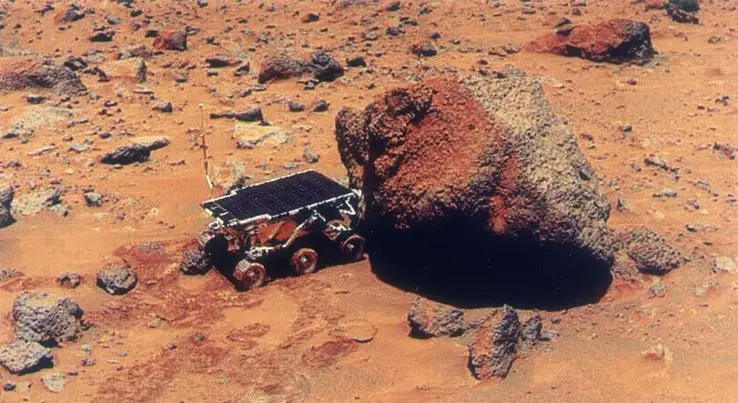 The Sojourner Rover pictured on Mars in 1997. (Space Frontiers/Hulton Archive/Getty Images)