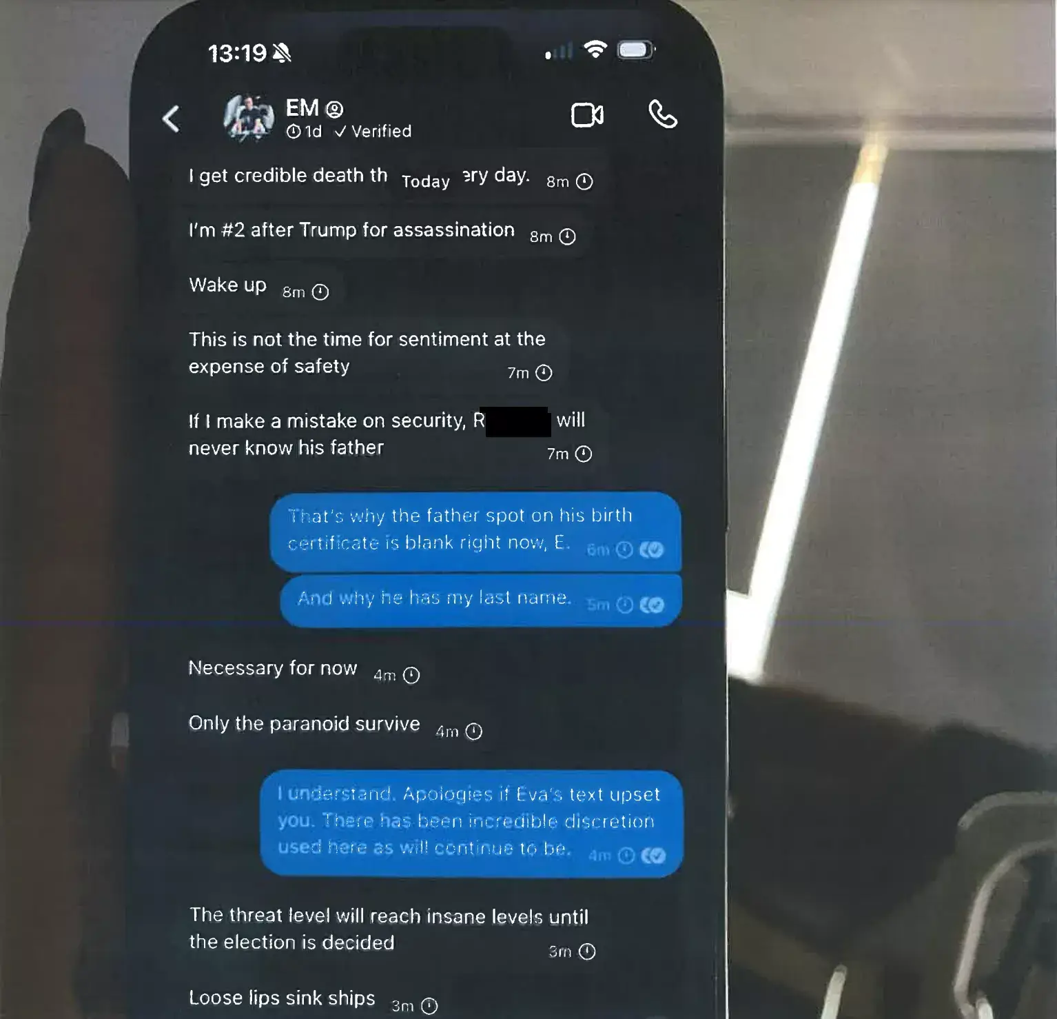 Text messages exchanged between St Clair and Musk (Supreme Court of the state of New York, County of New York)