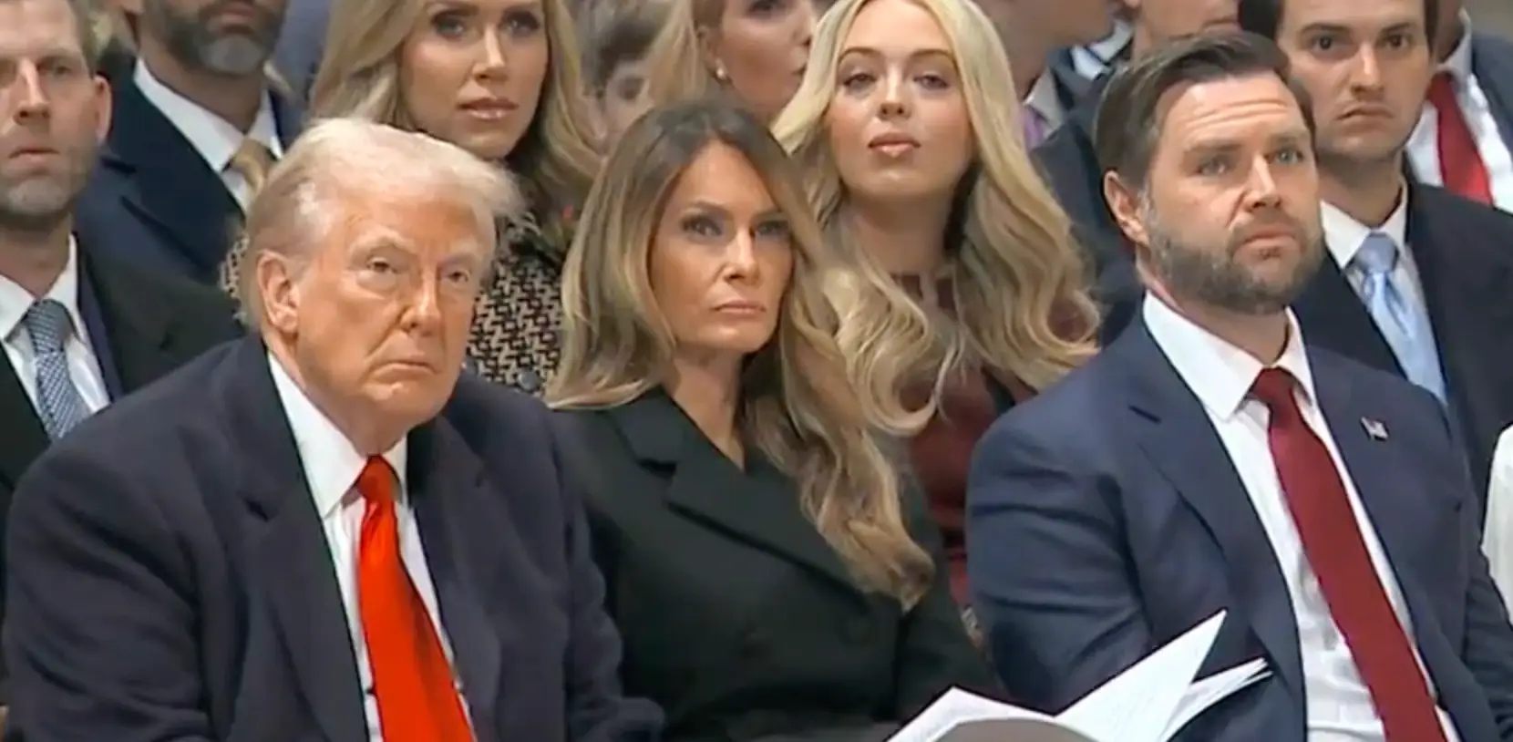 Trump and Vance kept their faces neutral at the service (C-Span)