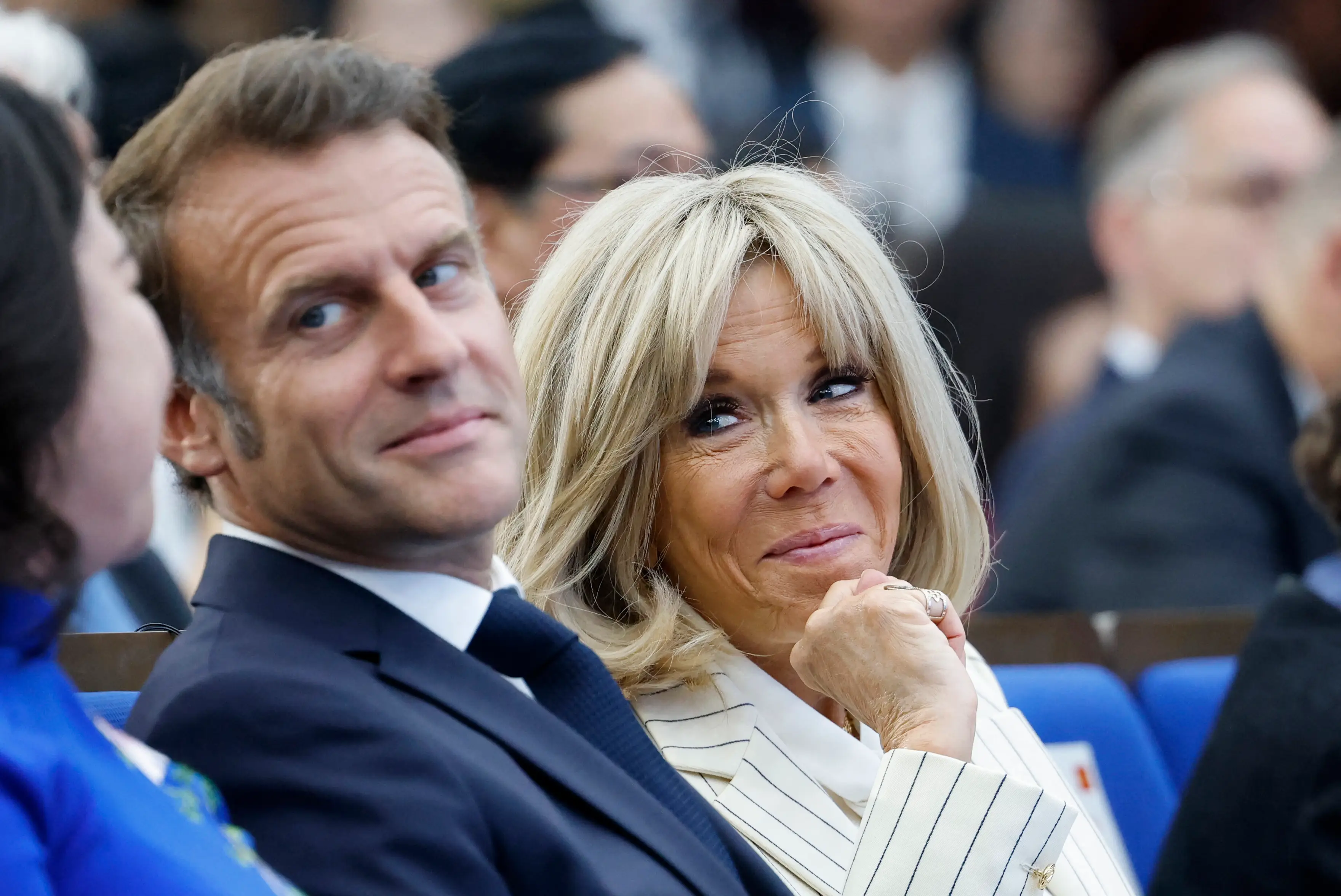 The pair met when Macron was at secondary school (LUDOVIC MARIN/AFP via Getty Images)