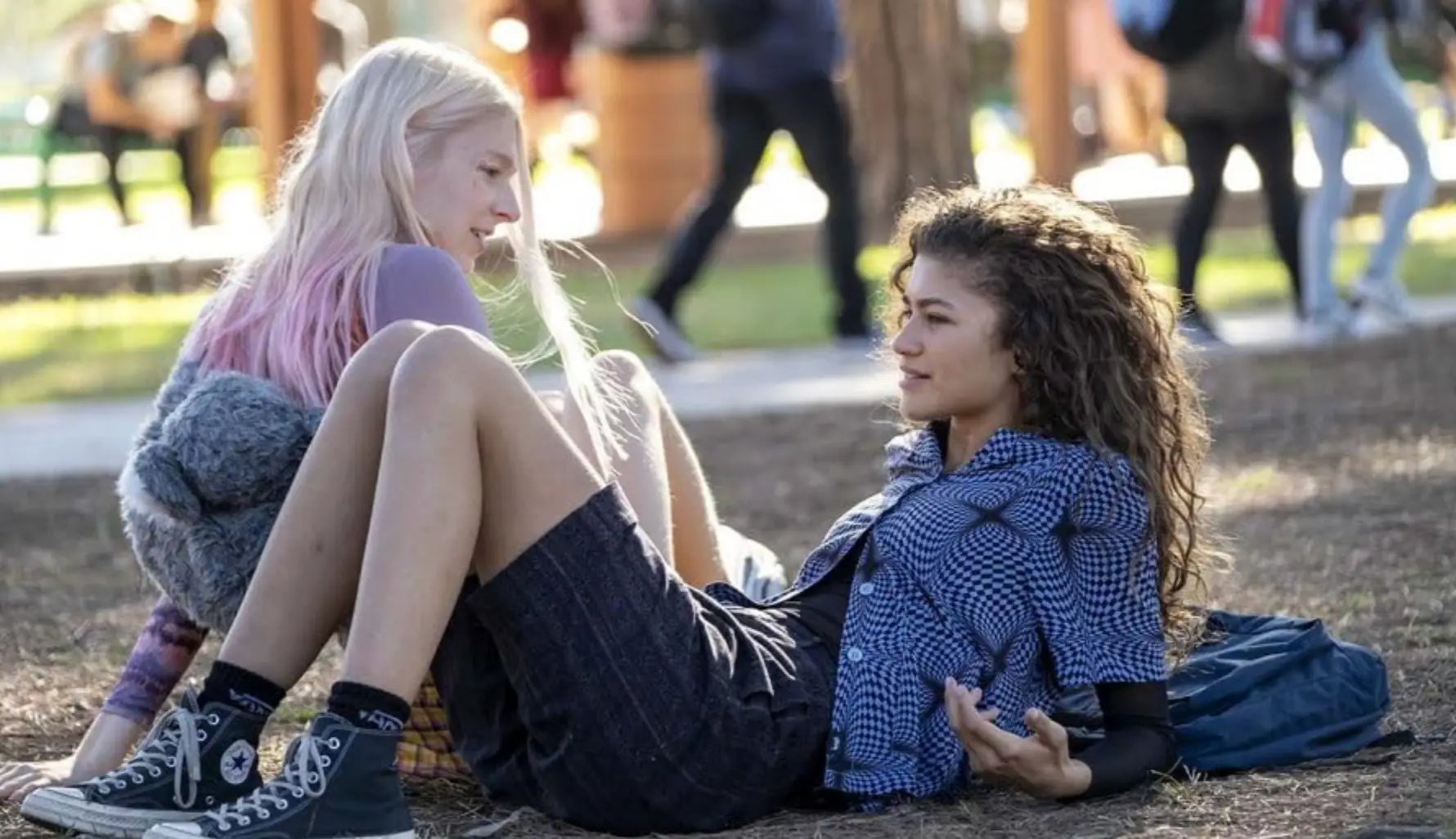 Hunter Schafer and Zendaya star as Jules and Rue (HBO)