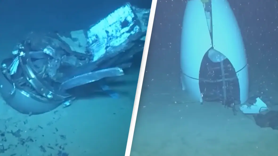 Shocking new footage of Titan sub shows extent of damage as front of imploded vessel is revealed