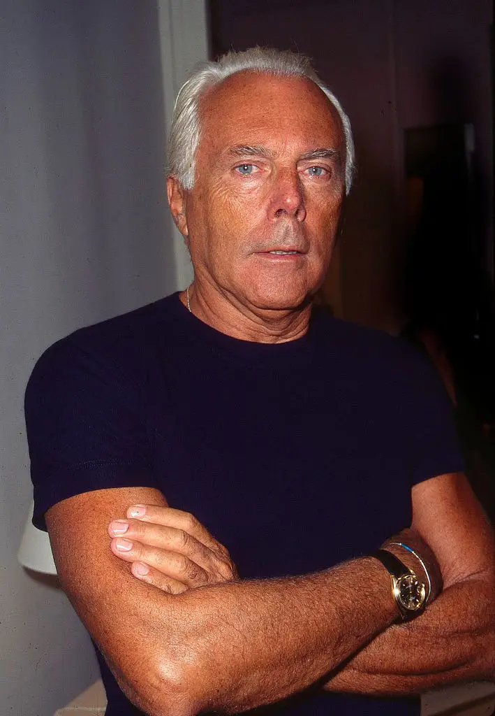 Italian fashion designer Giorgio Armani poses for a picture in New York, back in 1992 (Rose Hartman/Getty Images)