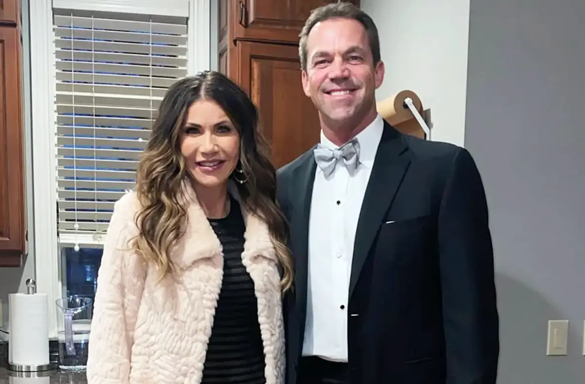 Kristi Noem's husband Bryon has been involved in exposé by the Daily Mail, which has claimed he has a 'bimbofication' fetish (Instagram/@kristinoem)