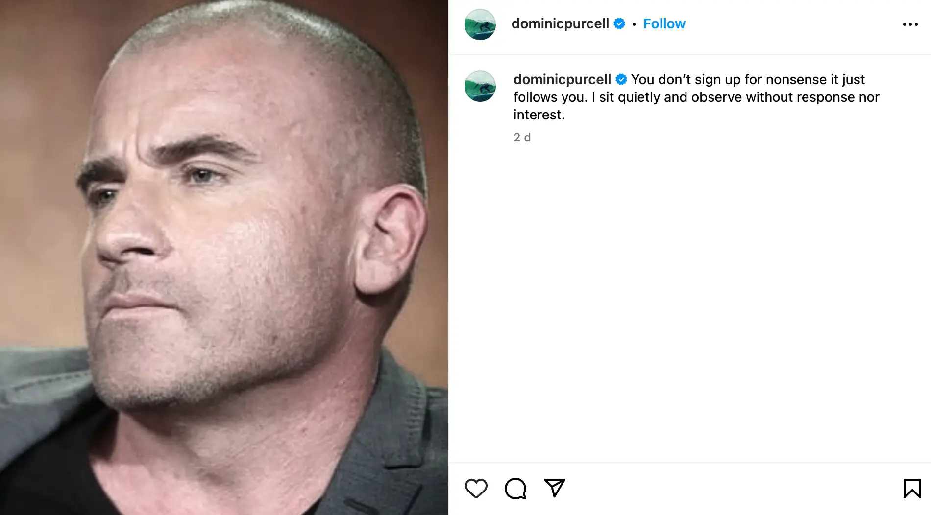 The cryptic post came after allegations came to light.