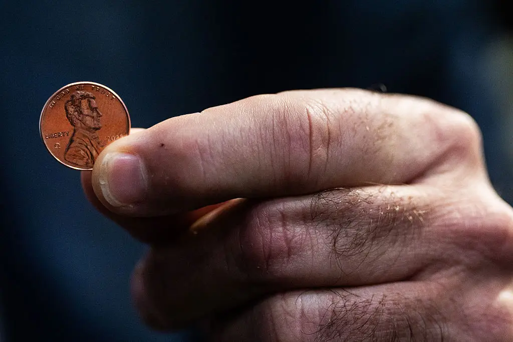 Each penny reportedly costs 3.7 pennies to make. (Photo by Demetrius Freeman/The Washington Post via Getty Images)