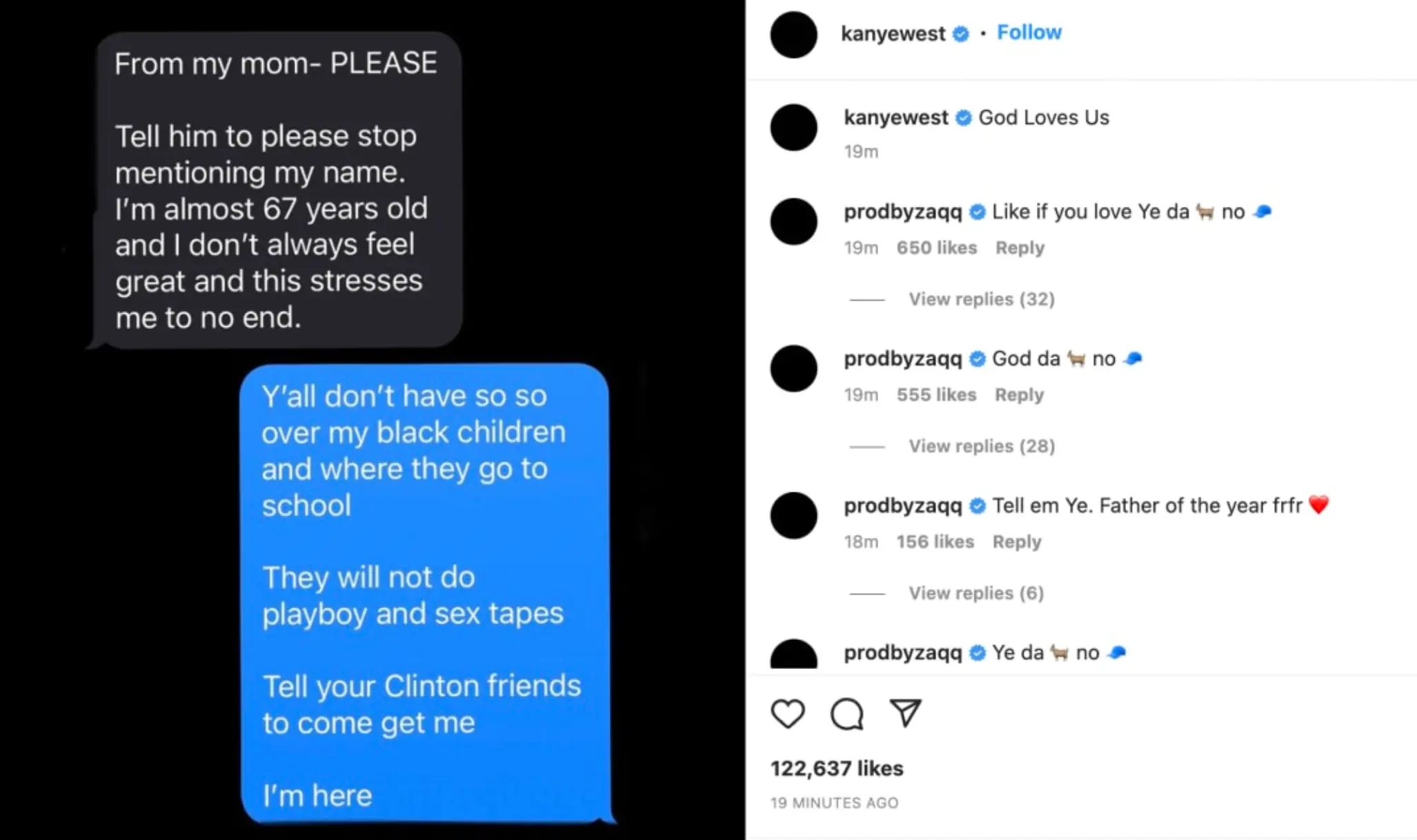 Ye denied that his mental health was spiralling, insisting he was simply expressing ‘undeniable truths’.