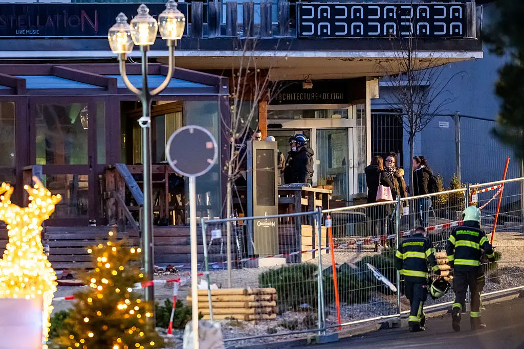Police have secured the scene of the explosion (MAXIME SCHMID / AFP via Getty Images)