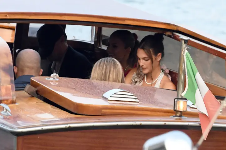 Leonardo DiCaprio and his girlfriend Vittoria Ceretti were among a couple hundred A-listers at Jeff Bezos' wedding in Venice (Luigi Iorio/GC Images)