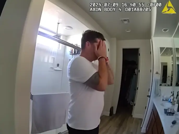 Bodycam footage of his arrest showed him breaking down (Law&Crime Network/YouTube)