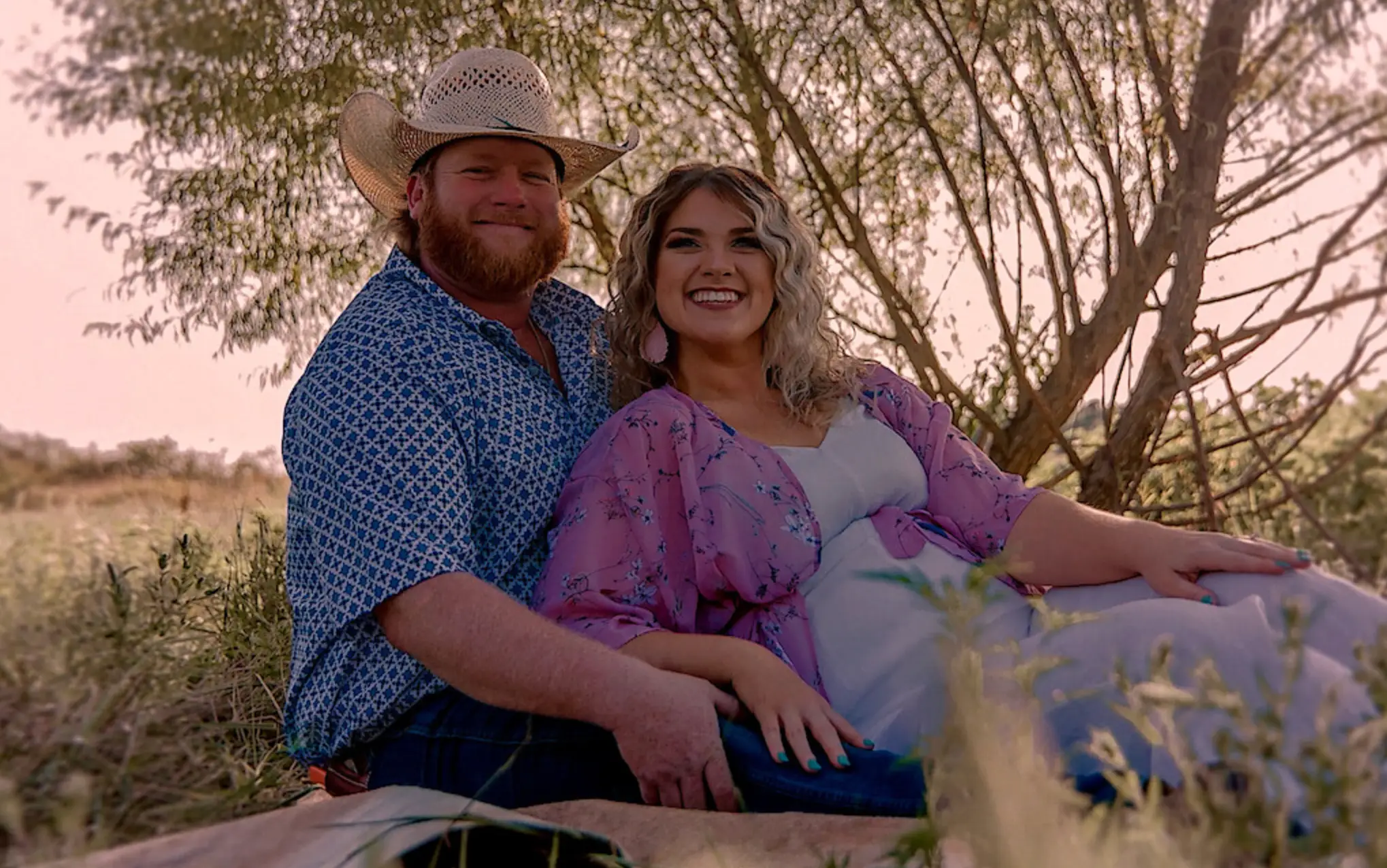 Taylor Parker, pictured with ex-partner Wade Griffin, faked a pregnancy before murdering pregnant mom Reagan Simmons-Hancock (Netflix)