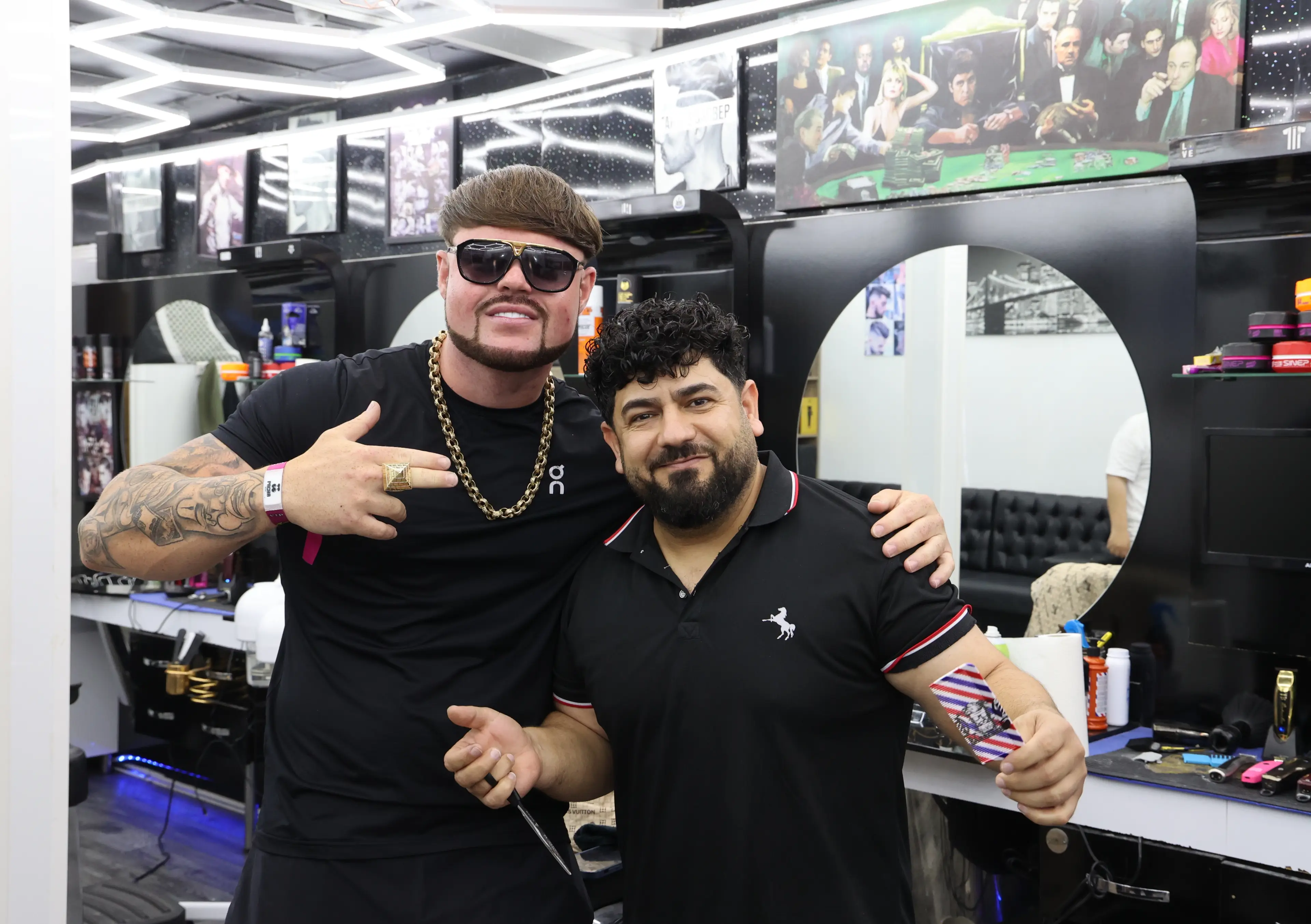 The 'Ibiza Final Boss' with his beloved barber (NPC)