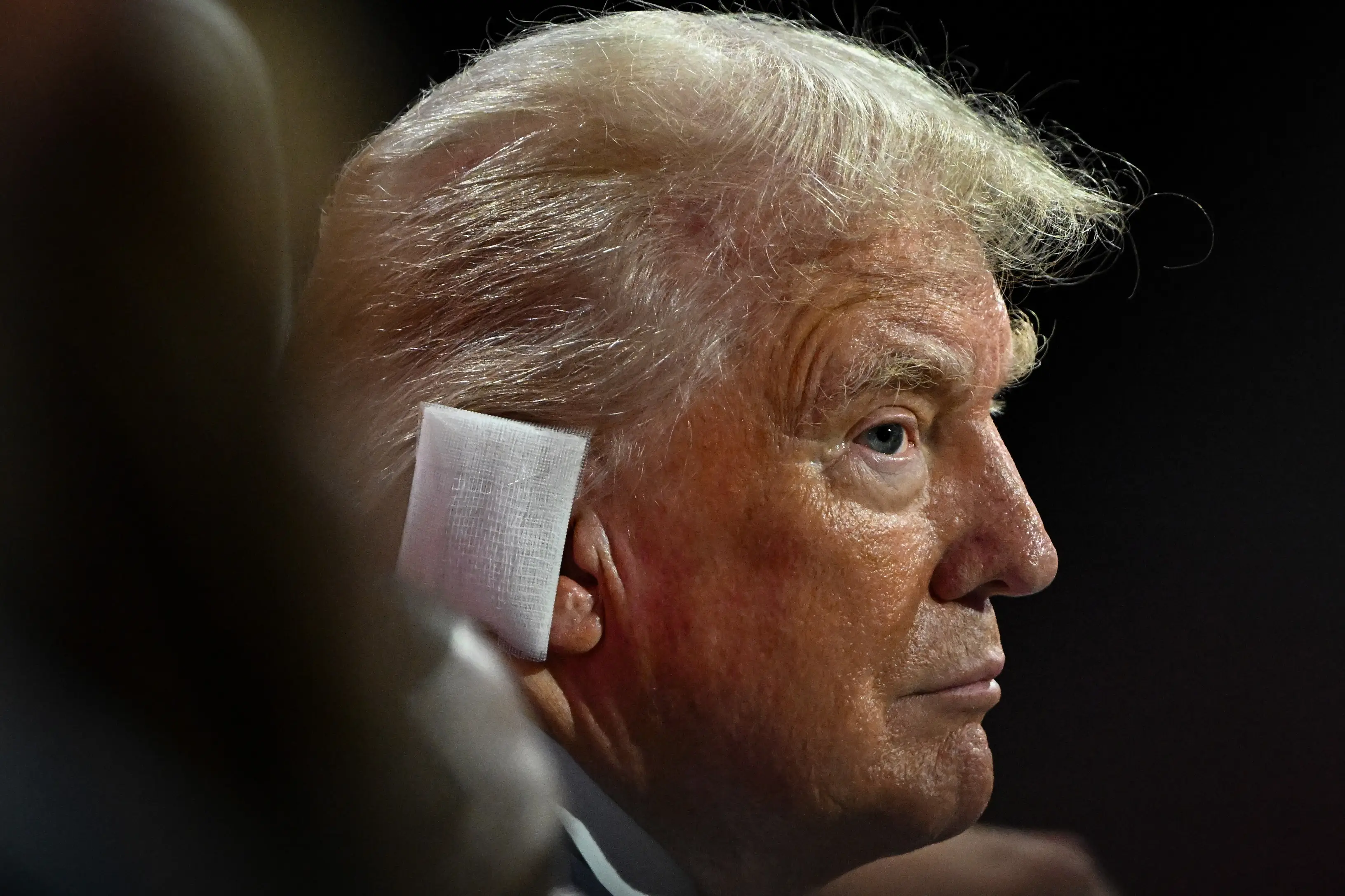 The FBI director questioned whether it was a bullet or shrapnel which hit Donald Trump's ear (Leon Neal/Getty Images)