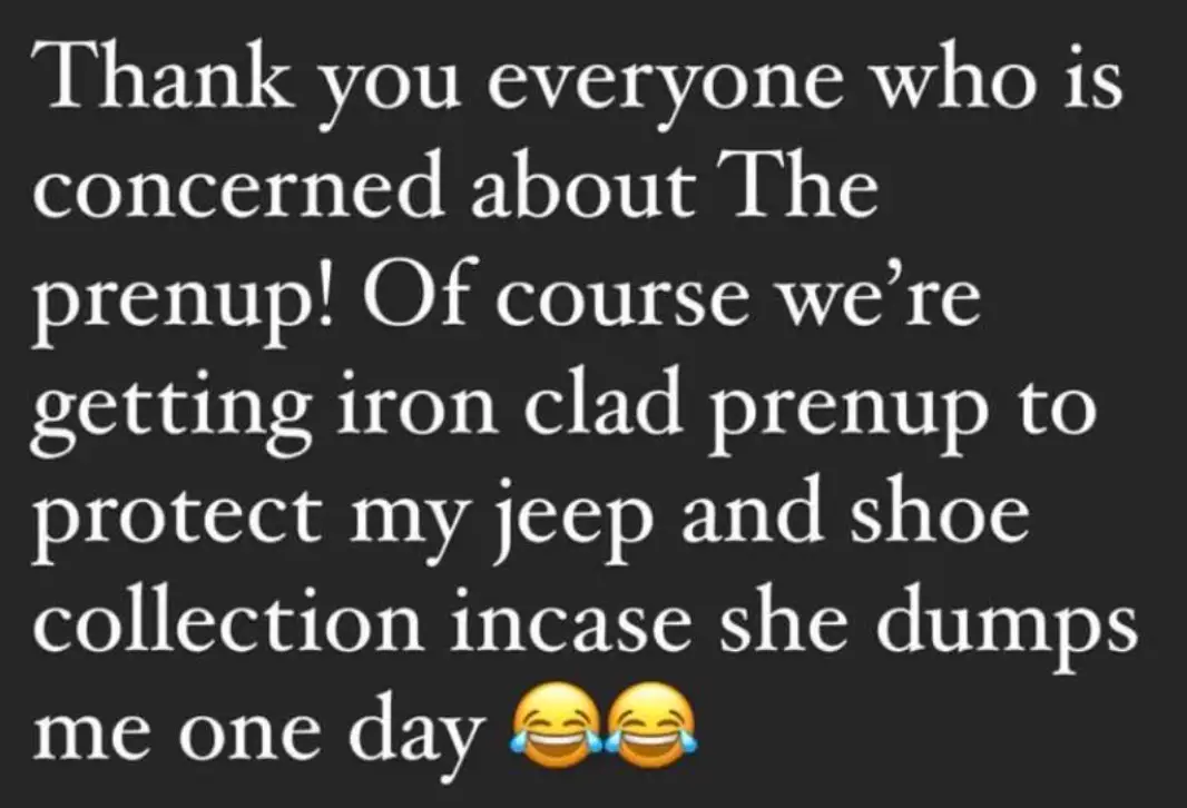 Sam Asghari joked about the prenup after proposing to Spears.