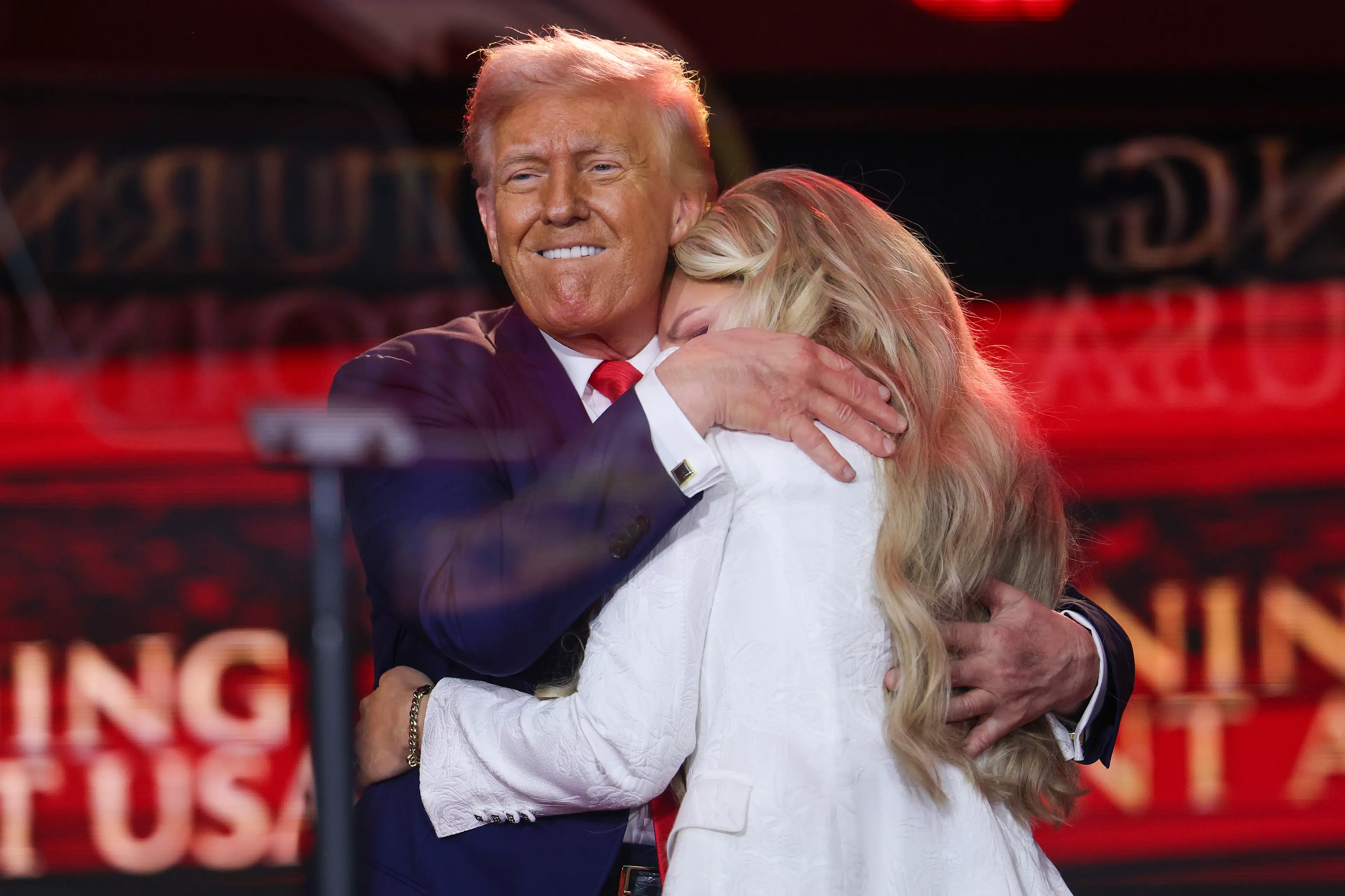 The pair shared an embrace at the memorial (Win McNamee/Getty Images)