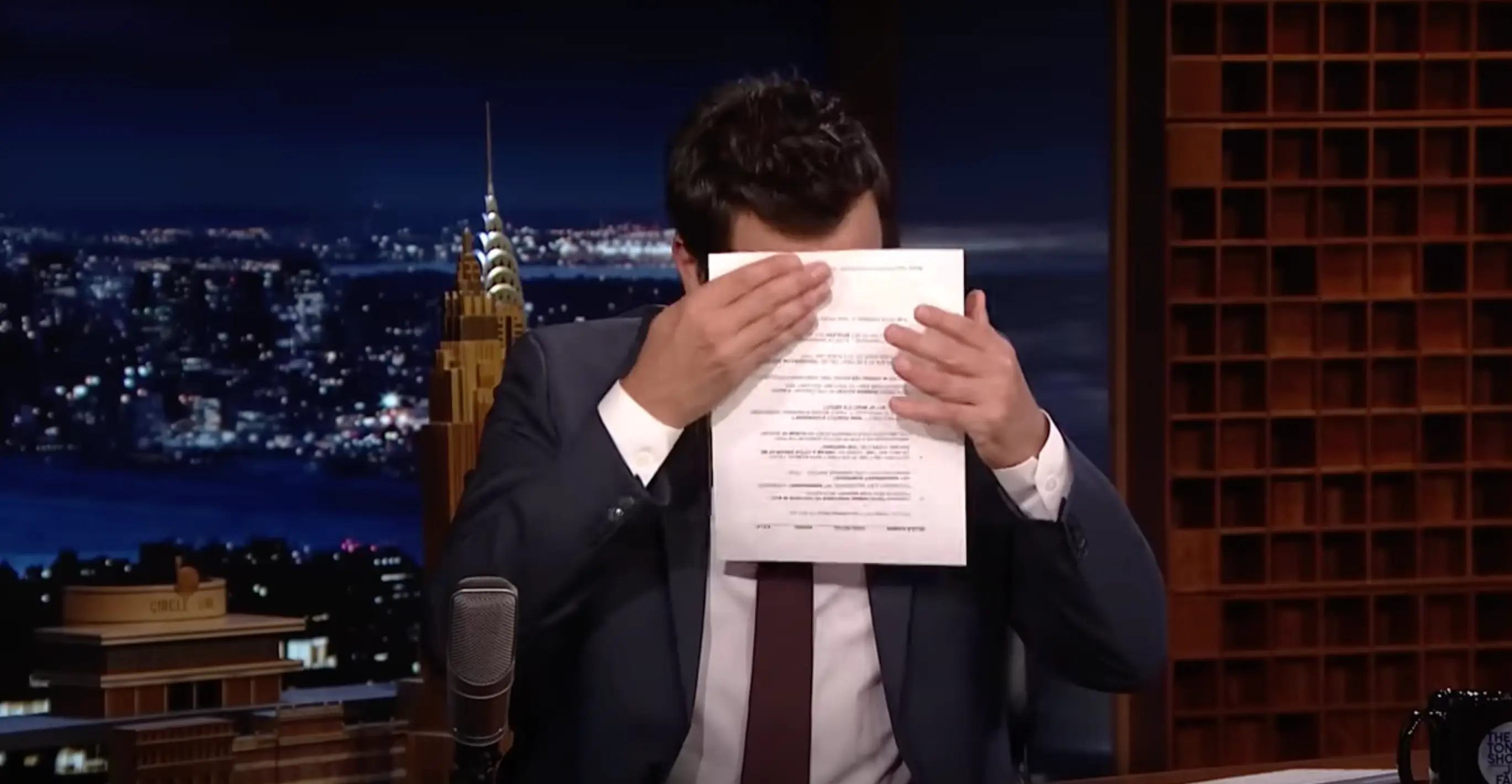 Fallon was literally sweating. (NBC)