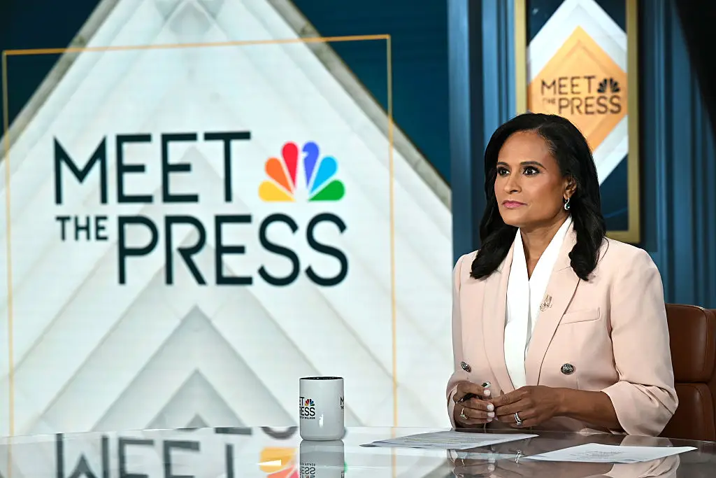 Trump blasted NBC News' Kristen Welker the 'Meet the Press' moderator in Washington DC (Shannon Finney/NBC via Getty Images)